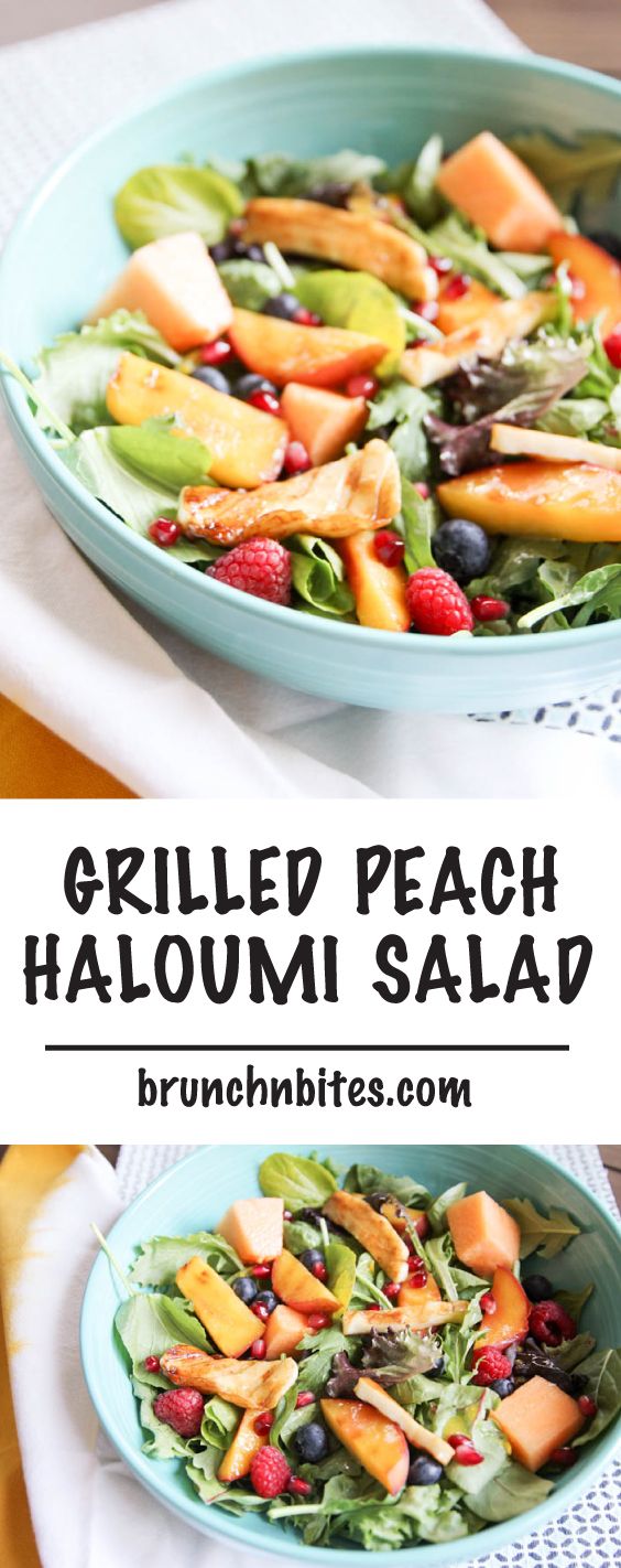 Grilled Peach Halloumi Salad