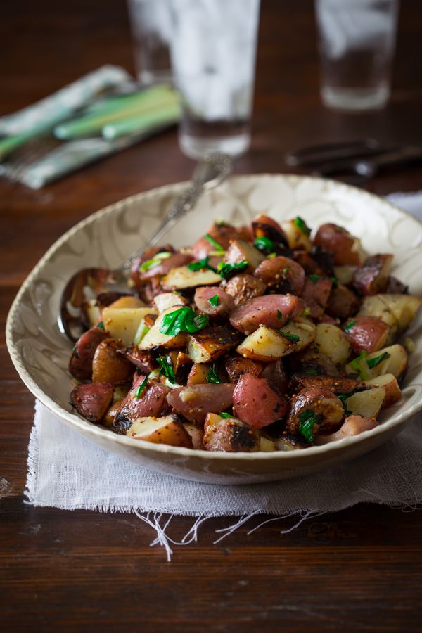 Grilled potato salad with ramps