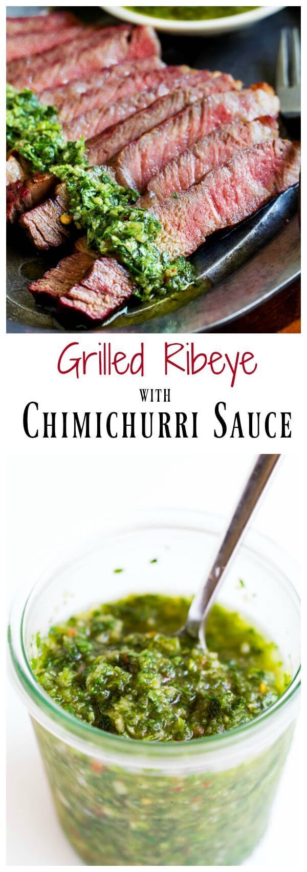 Grilled Ribeye with Chimichurri Sauce