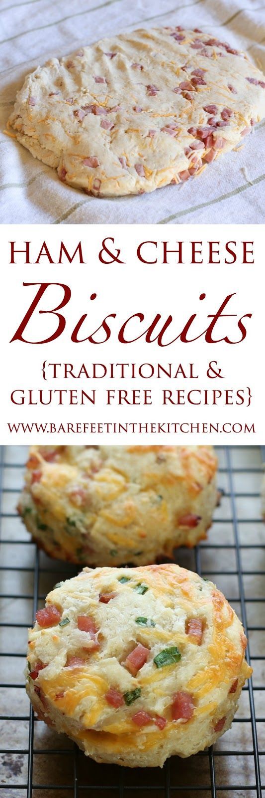 Ham and Cheese Biscuits (traditional and gluten free recipes