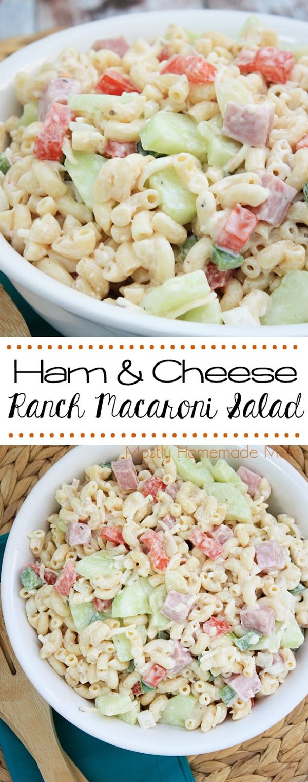 Ham and Cheese Ranch Macaroni Salad