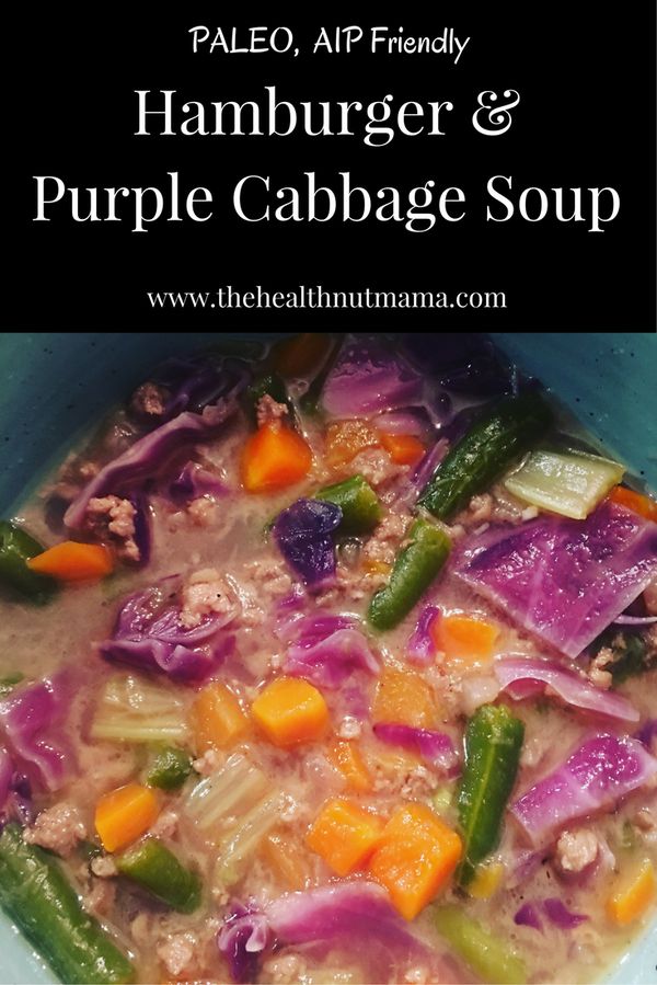 Hamburger & Purple Cabbage Soup