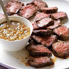Hanger Steak with Green-Garlic Sauce