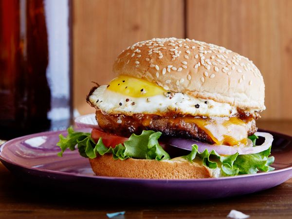 Hangover Breakfast Sausage-and-Egg Burger