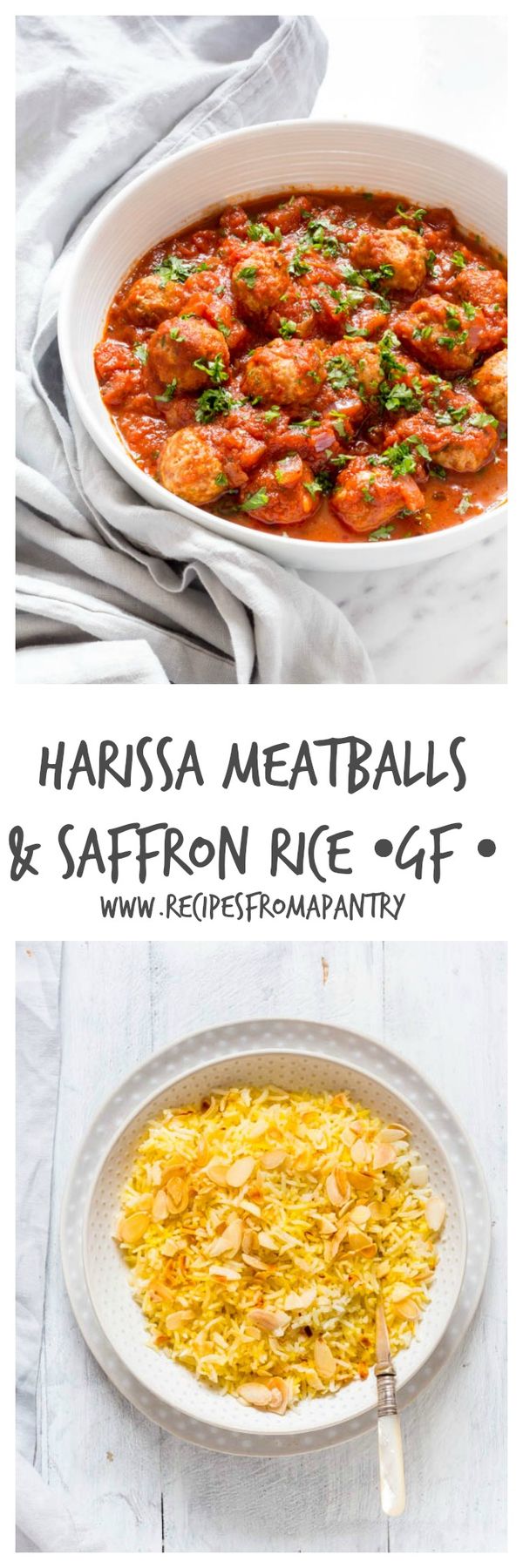 Harissa Meatballs, Saffron Rice & Harissa Butter Corn - GF