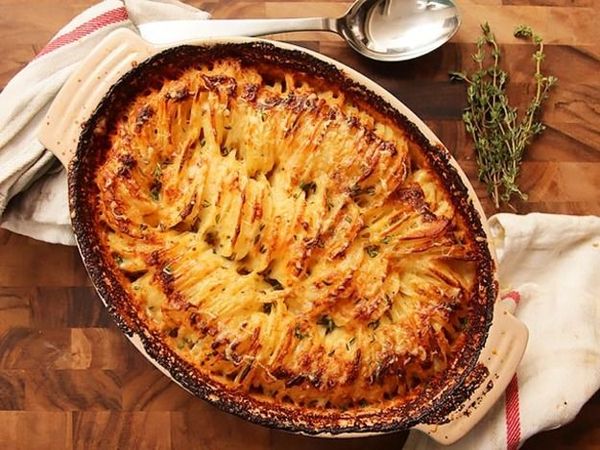 Hasselback Potato Gratin