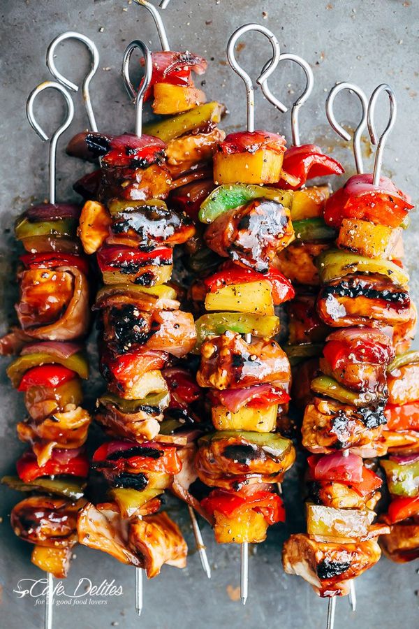 Hawaiian Chicken + Bacon Pineapple Kebabs