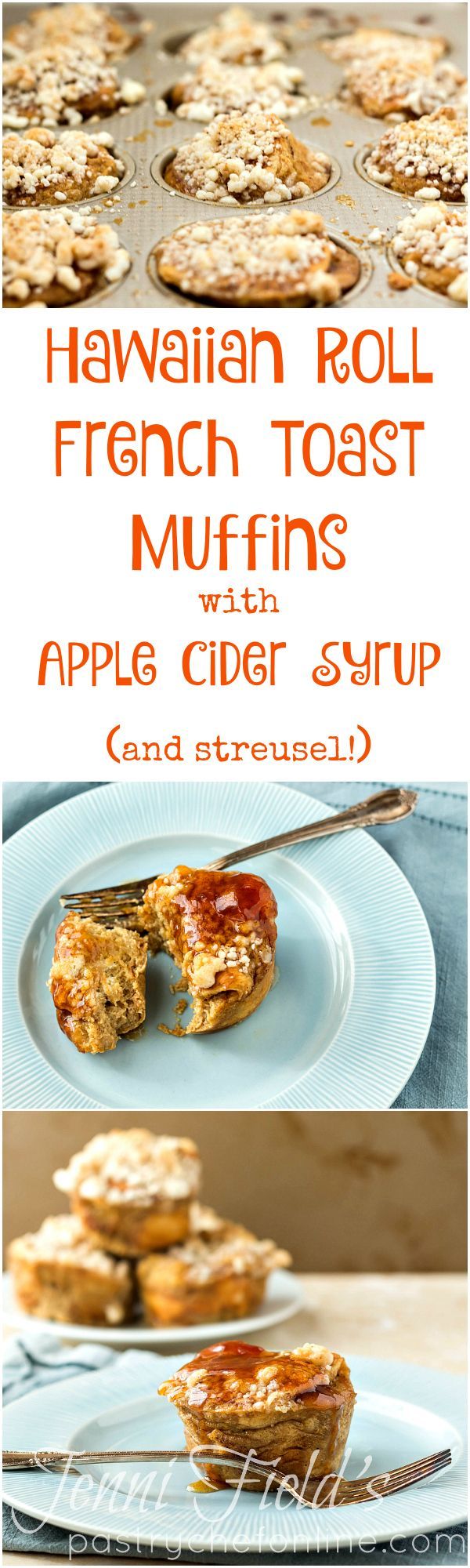 Hawaiian Roll French Toast Muffins with Apple Cider Syrup