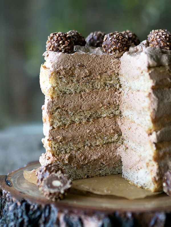 Hazelnut Sponge with Nutella Cream Birthday Cake