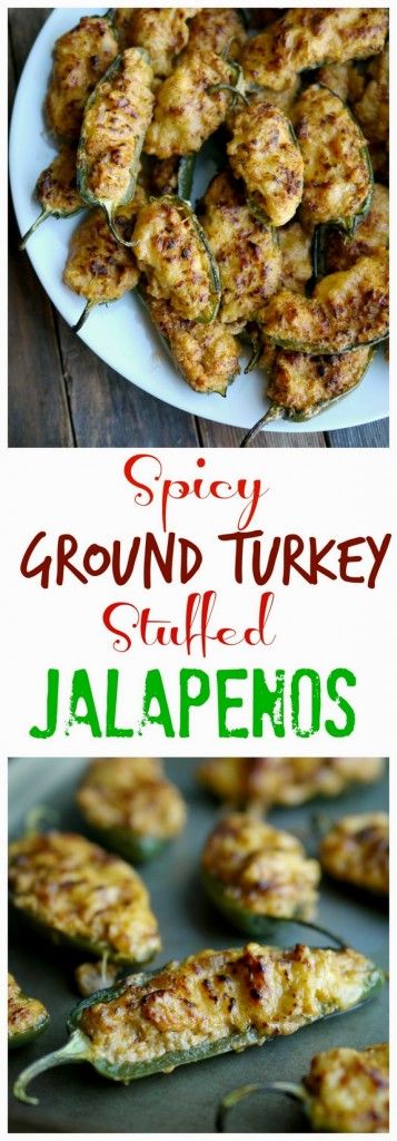 Healthier Spicy Ground Turkey Stuffed Jalapenos