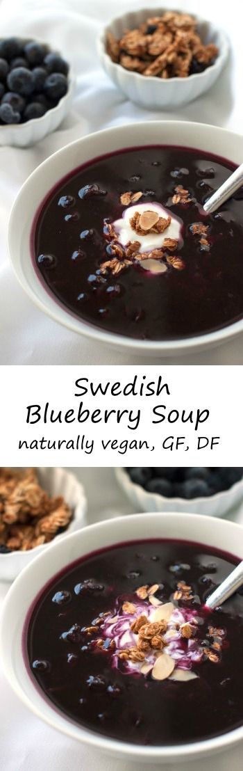 Healthier Swedish Blueberry Soup (naturally vegan, gluten-free and dairy-free