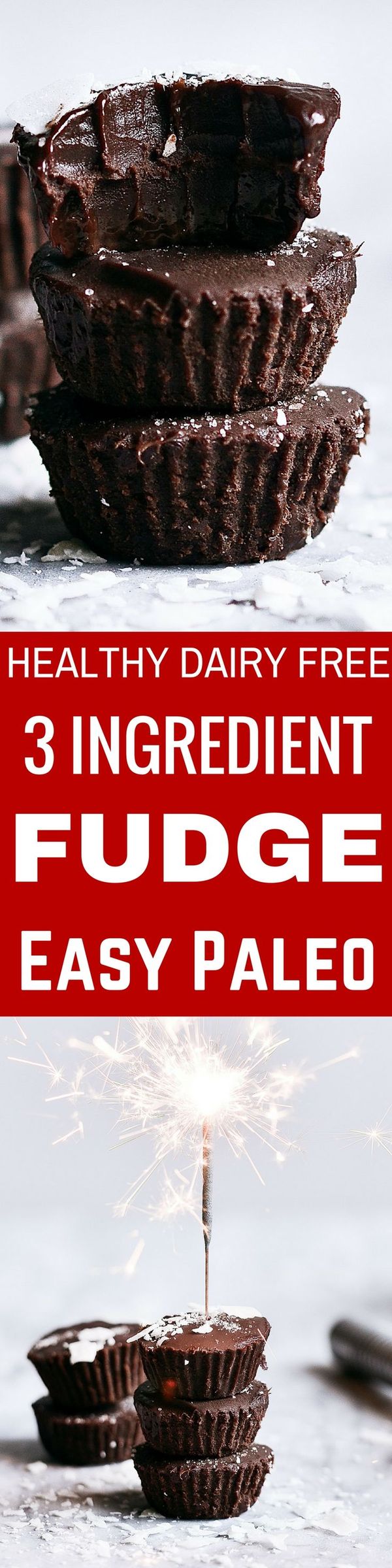 Healthy 3 Ingredient Paleo Dairy Free Fudge