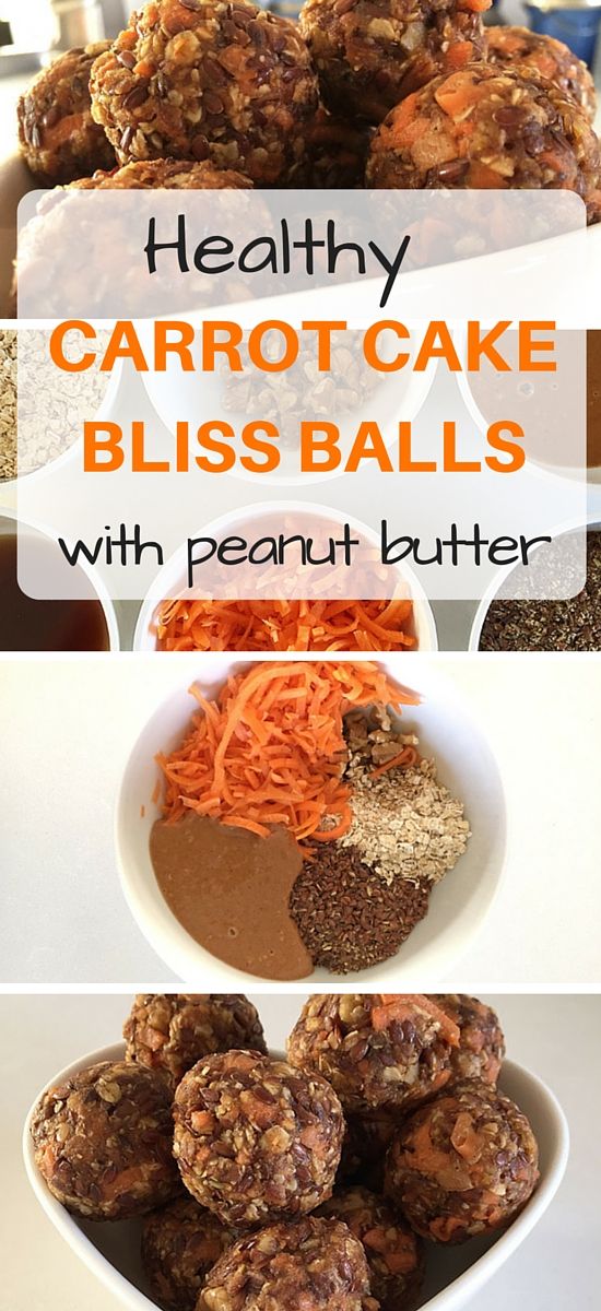 Healthy carrot cake bliss balls with peanut butter