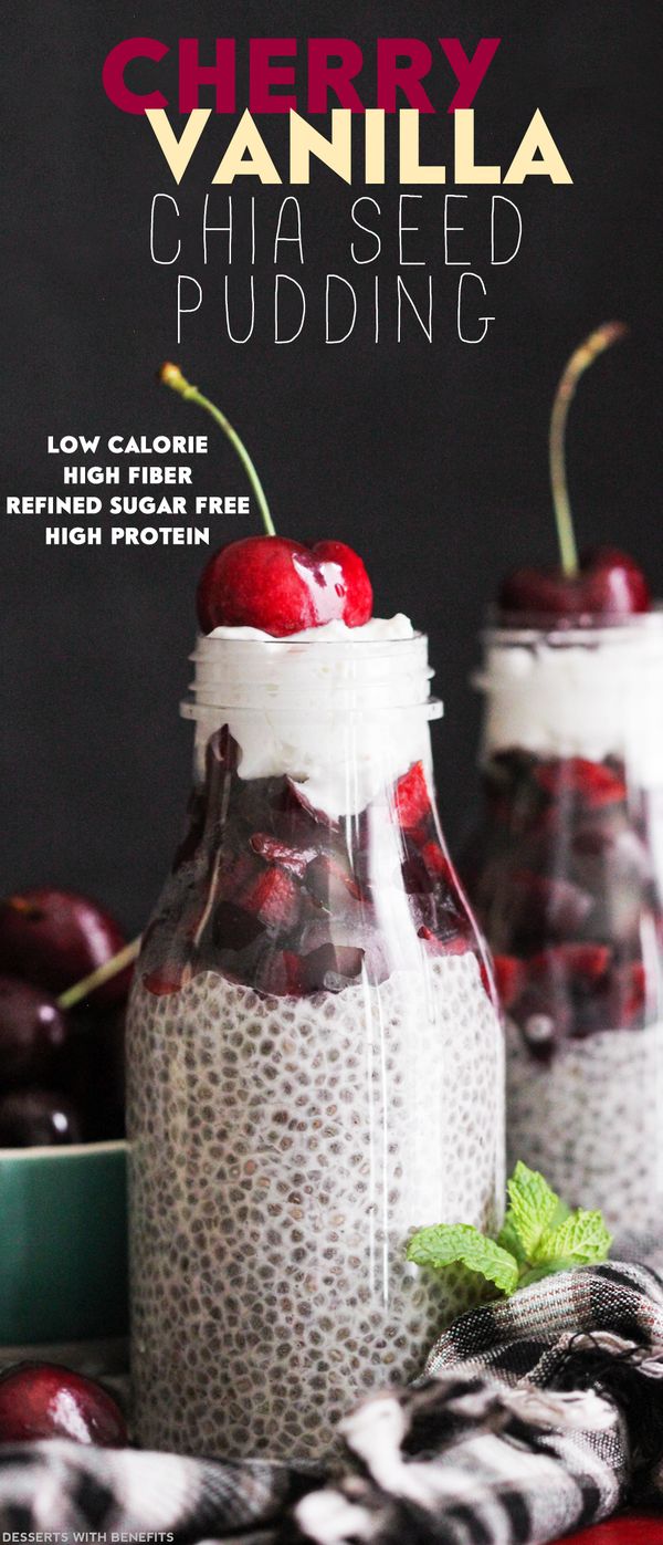 Healthy Cherry Vanilla Chia Seed Pudding