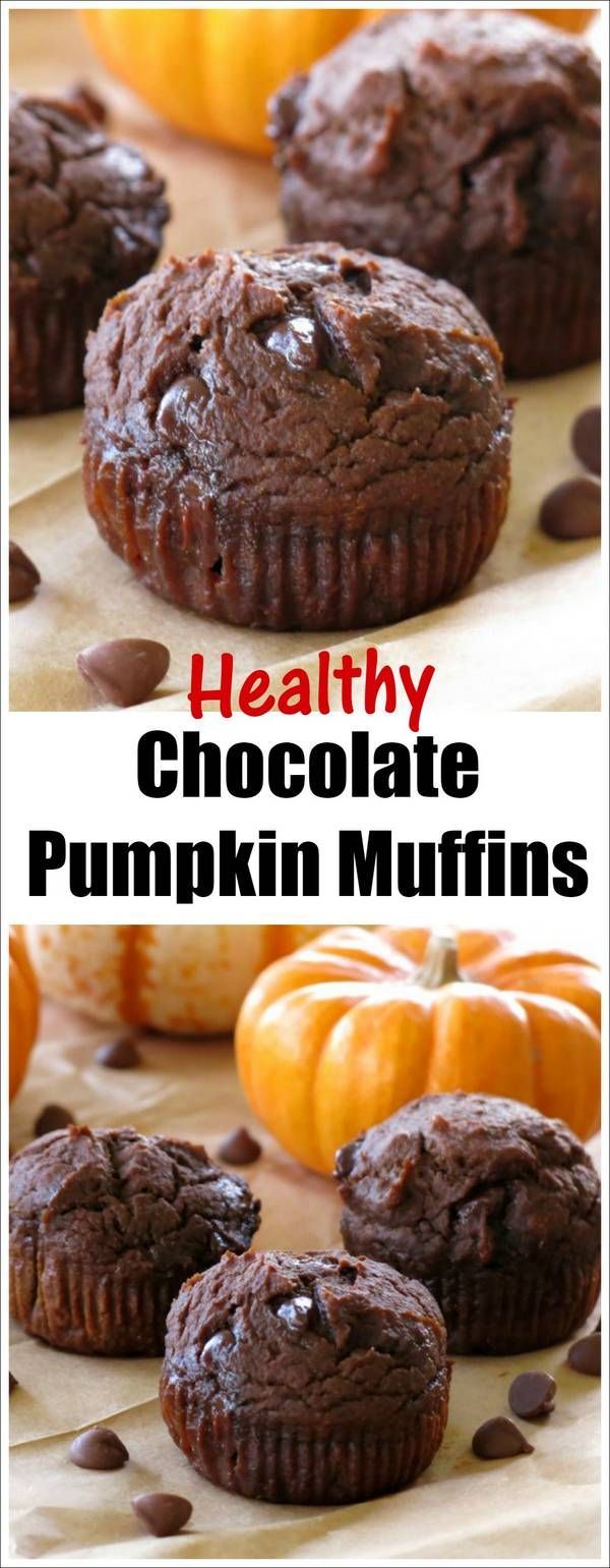 Healthy Chocolate Pumpkin Muffins