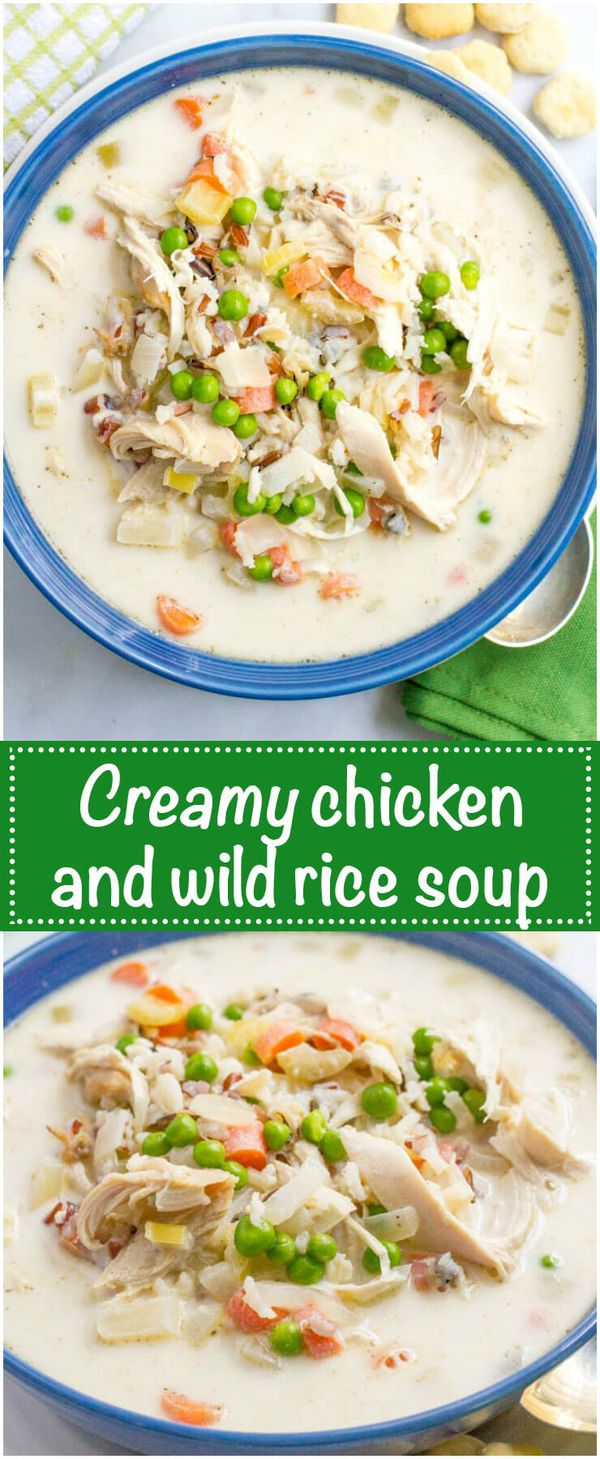 Healthy creamy chicken and wild rice soup