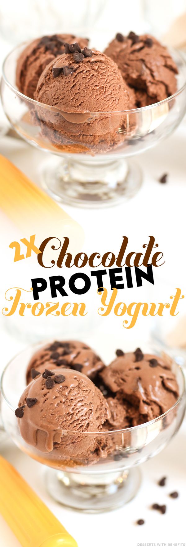 Healthy Double Chocolate Protein Frozen Yogurt