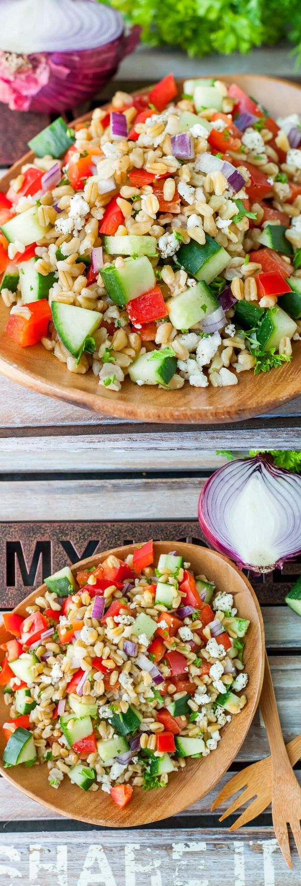 Healthy Greek Freekeh Salad