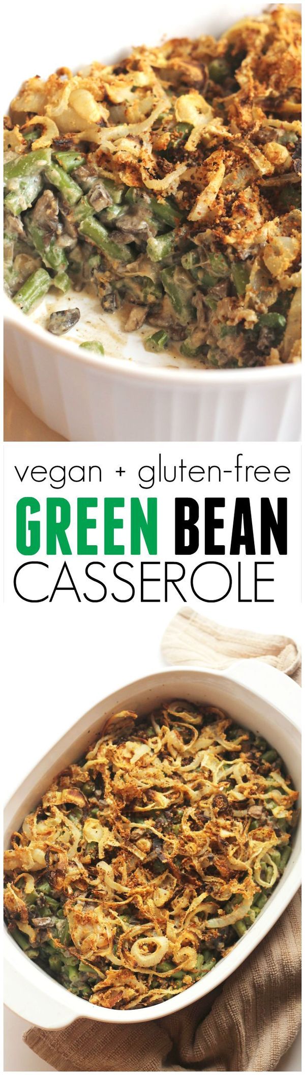 Healthy Green Bean Casserole (Vegan