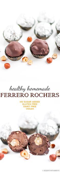 Healthy Homemade Ferrero Rochers (low sugar, gluten free, vegan