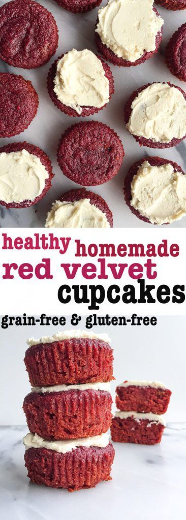 Healthy Homemade Red Velvet Cupcakes (grain-free