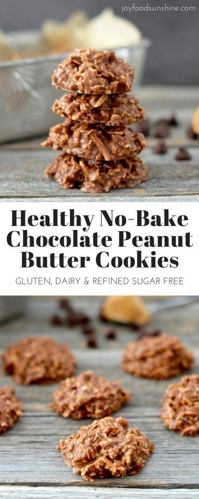 Healthy No-Bake Chocolate Peanut Butter Cookies