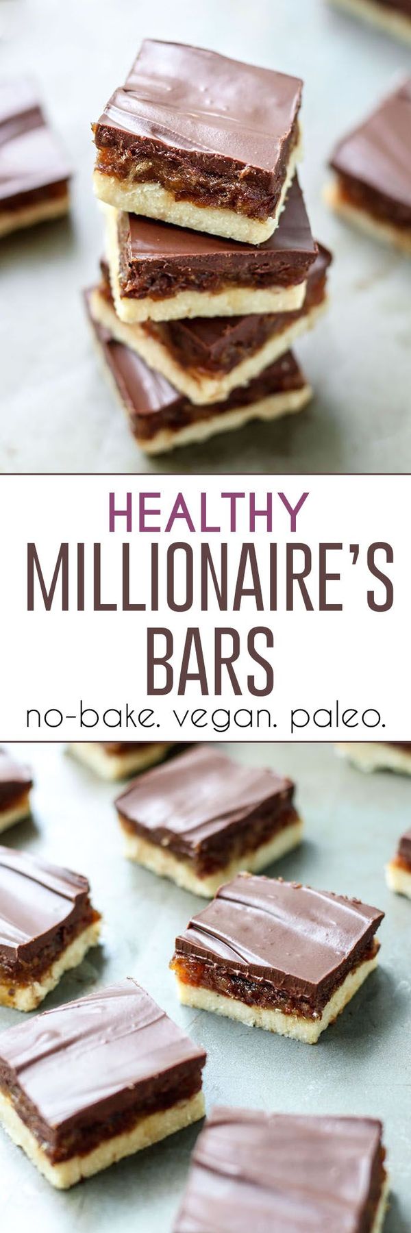 Healthy No-Bake Millionaire's Bars [vegan]