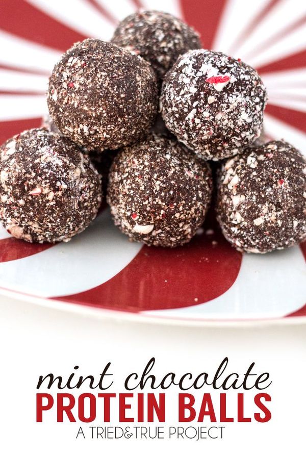 Healthy Peppermint Chocolate Protein Balls