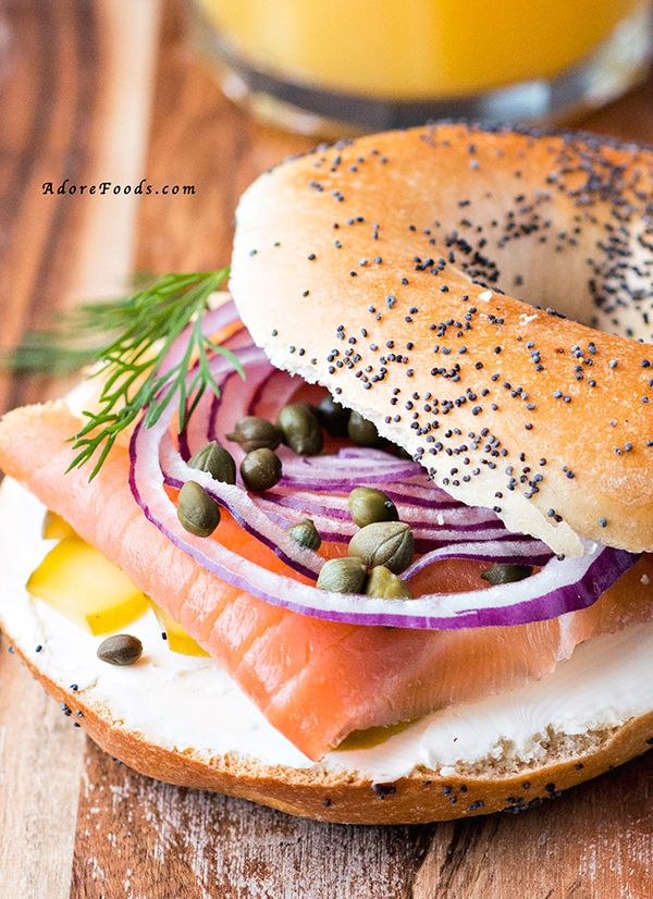 Healthy Smoked Salmon Bagel Breakfast