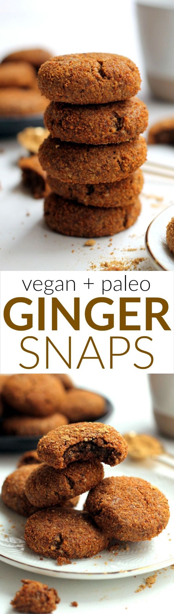 Healthy Vegan Ginger Snap Cookies