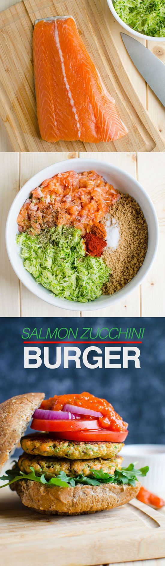 Healthy Zucchini Salmon Burger