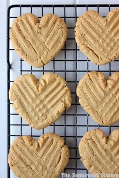 Heart Shaped Peanut Butter Cookies