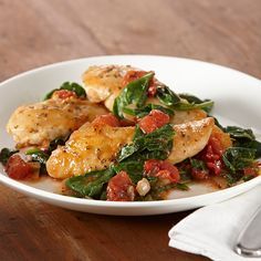 Herb Chicken Skillet with Spinach and Tomatoes