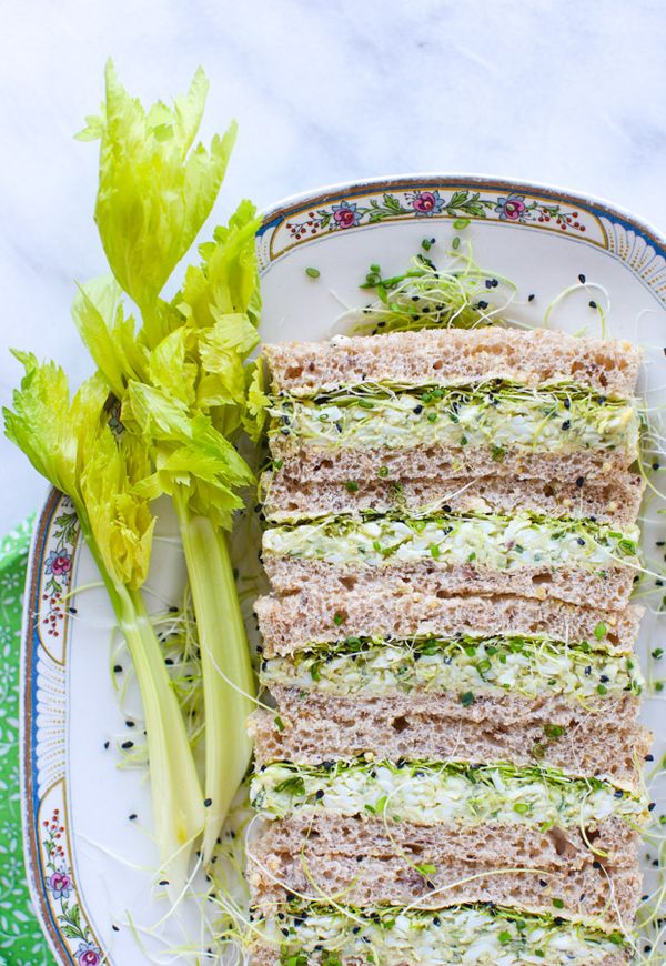 Herbed Avocado Egg Salad Tea Sandwiches