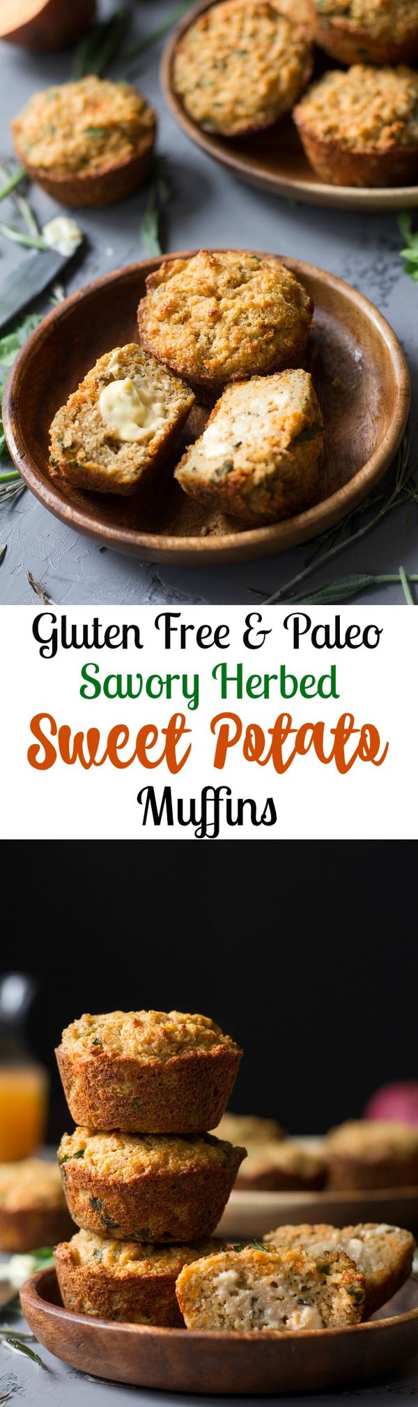 Herbed Sweet Potato Savory Muffins (Grain Free & Paleo