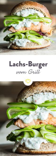 Hochstapler: Lachs-Burger vom Grill mit Chili-Dill-Mayonnaise