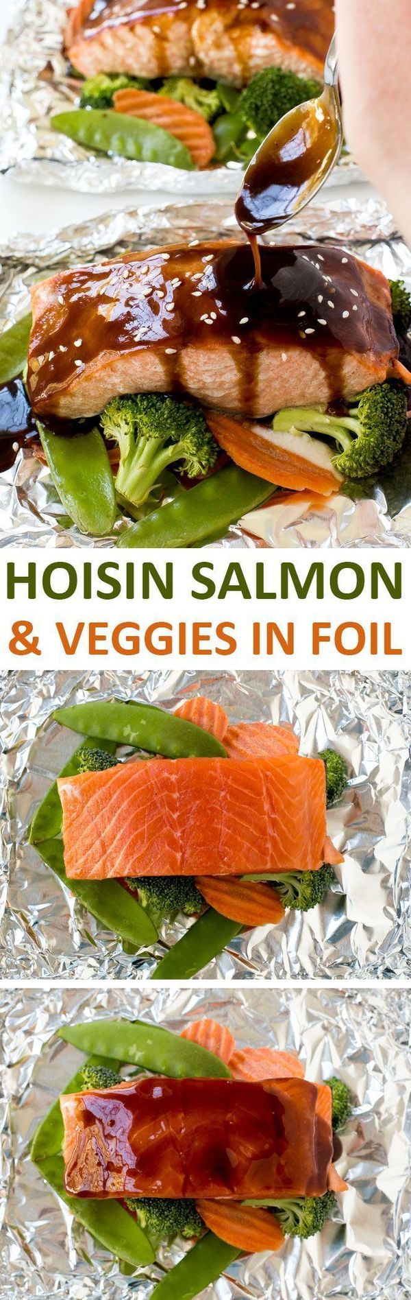 Hoisin Glazed Salmon and Veggies in Foil