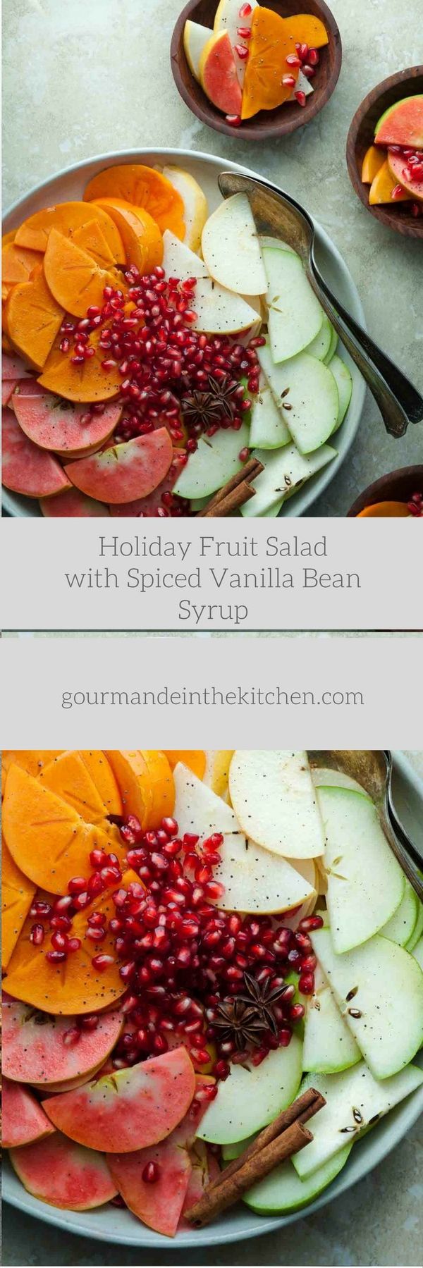 Holiday Fruit Salad with Spiced Vanilla Bean Syrup