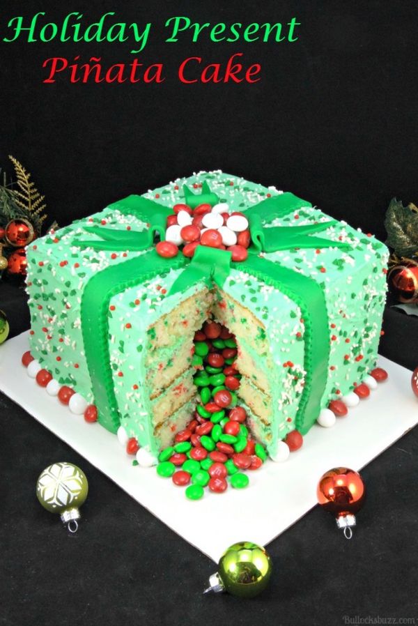 Holiday Present Piñata Cake