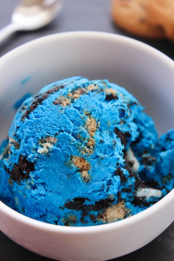 Homemade Cookie Monster Ice Cream