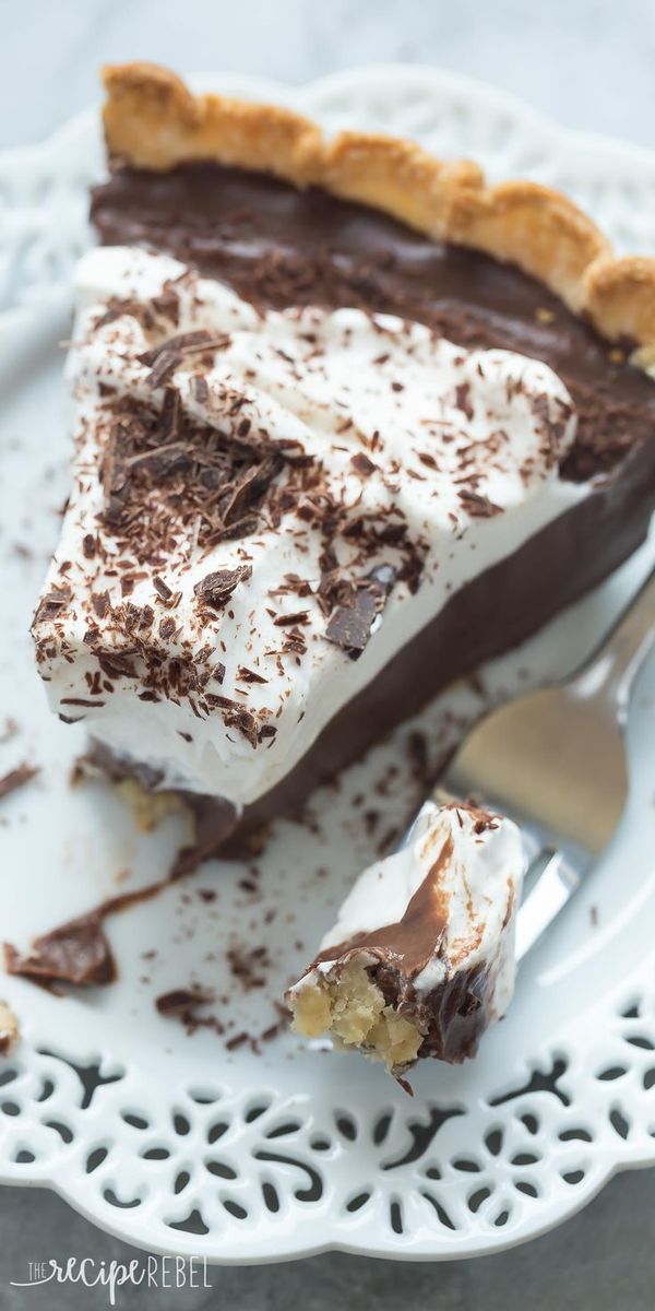 Homemade Dark Chocolate Pudding Pie