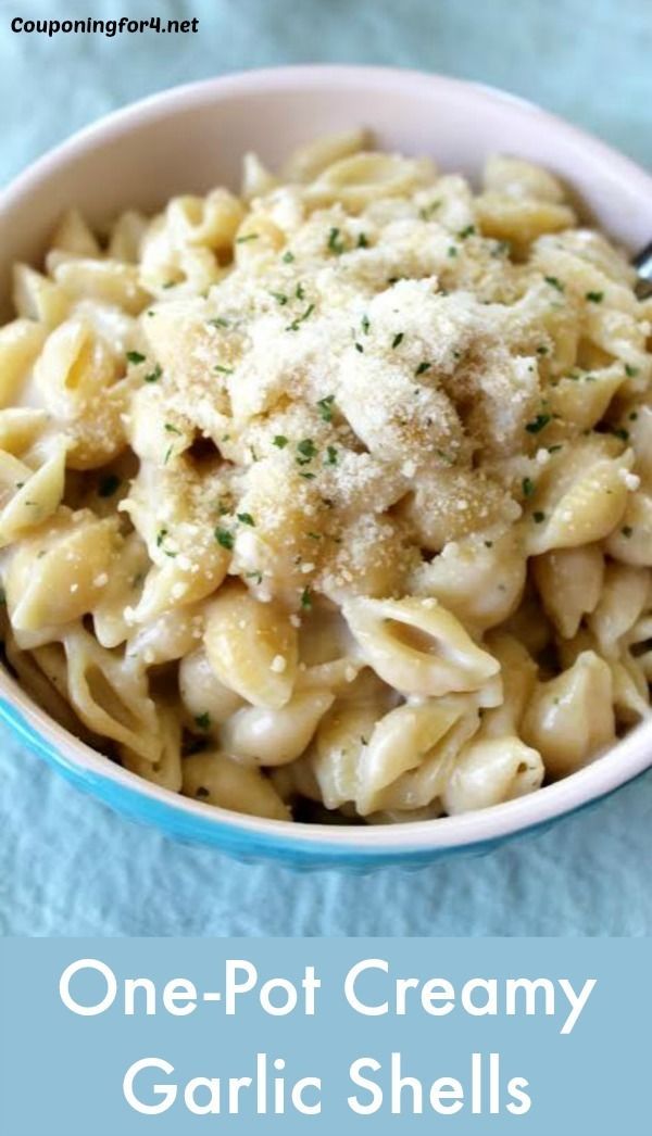 Homemade One-Pot Creamy Garlic Shells