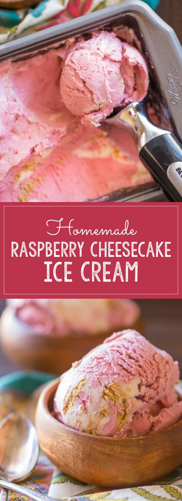 Homemade Raspberry Cheesecake Ice Cream