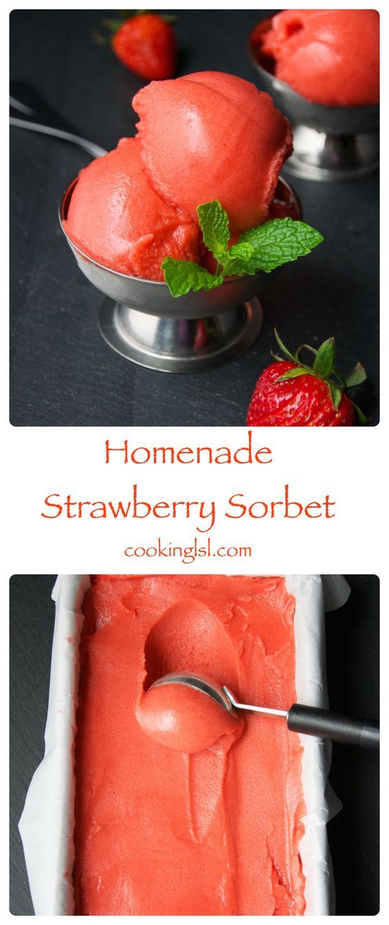 Homemade Strawberry Sorbet