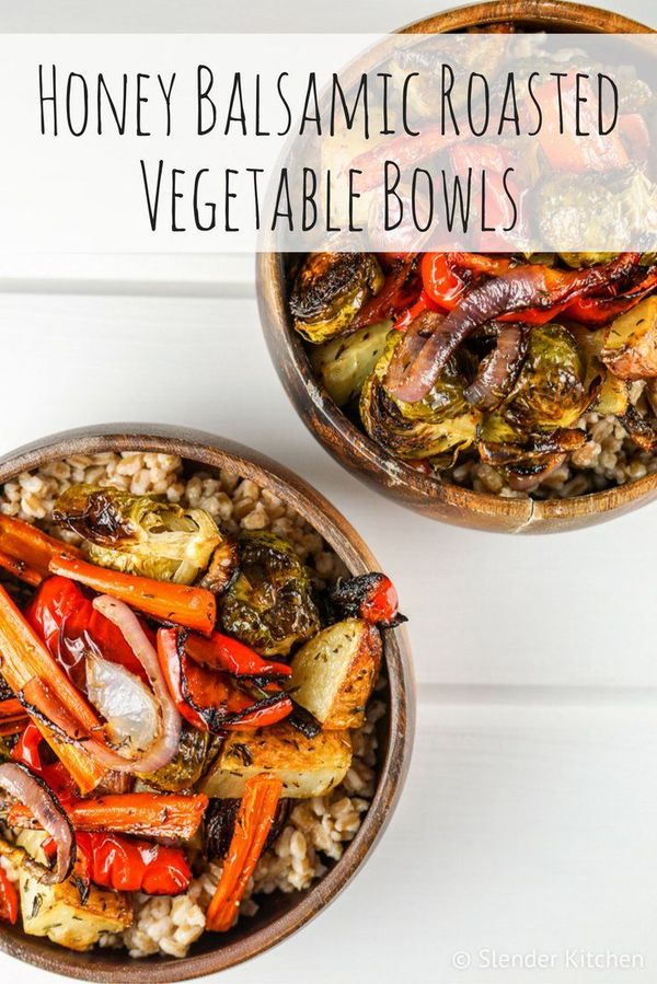 Honey Balsamic Roasted Vegetable Bowls