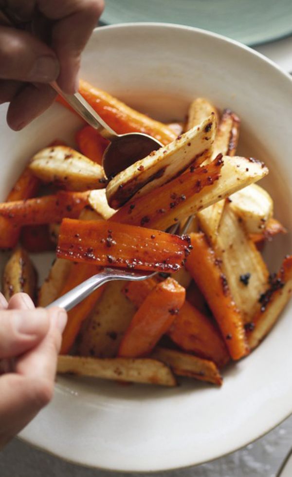 Honey-glazed roast carrots & parsnips