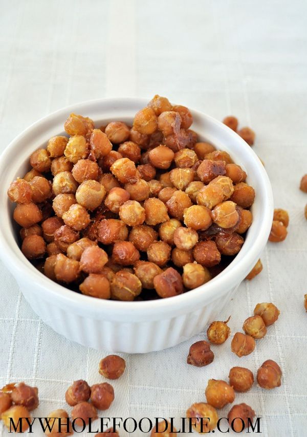 Honey Mustard Roasted Chickpeas