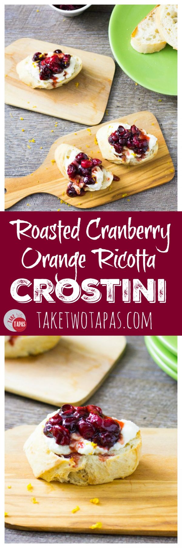 Honey Roasted Cranberry Ricotta Crostini