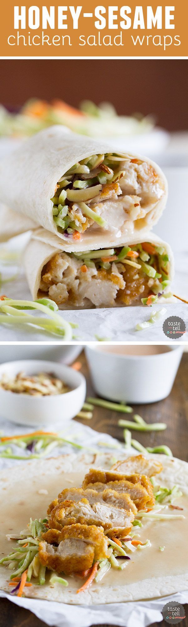 Honey-Sesame Chicken Salad Wraps