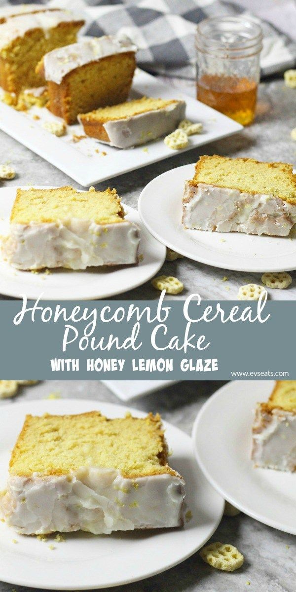 Honeycomb Cereal Pound Cake with Honey Lemon Glaze